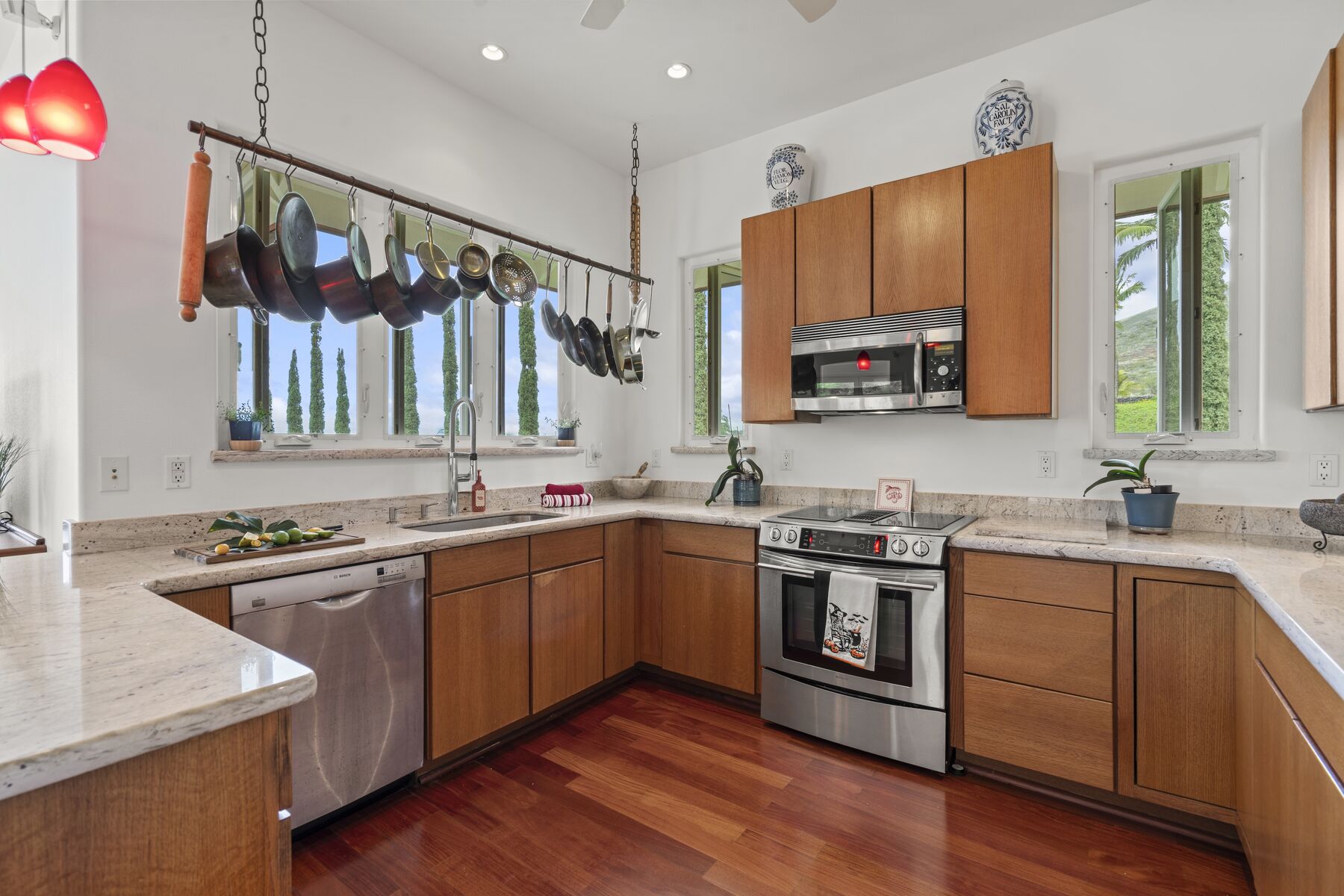 Kitchen with marble countertops